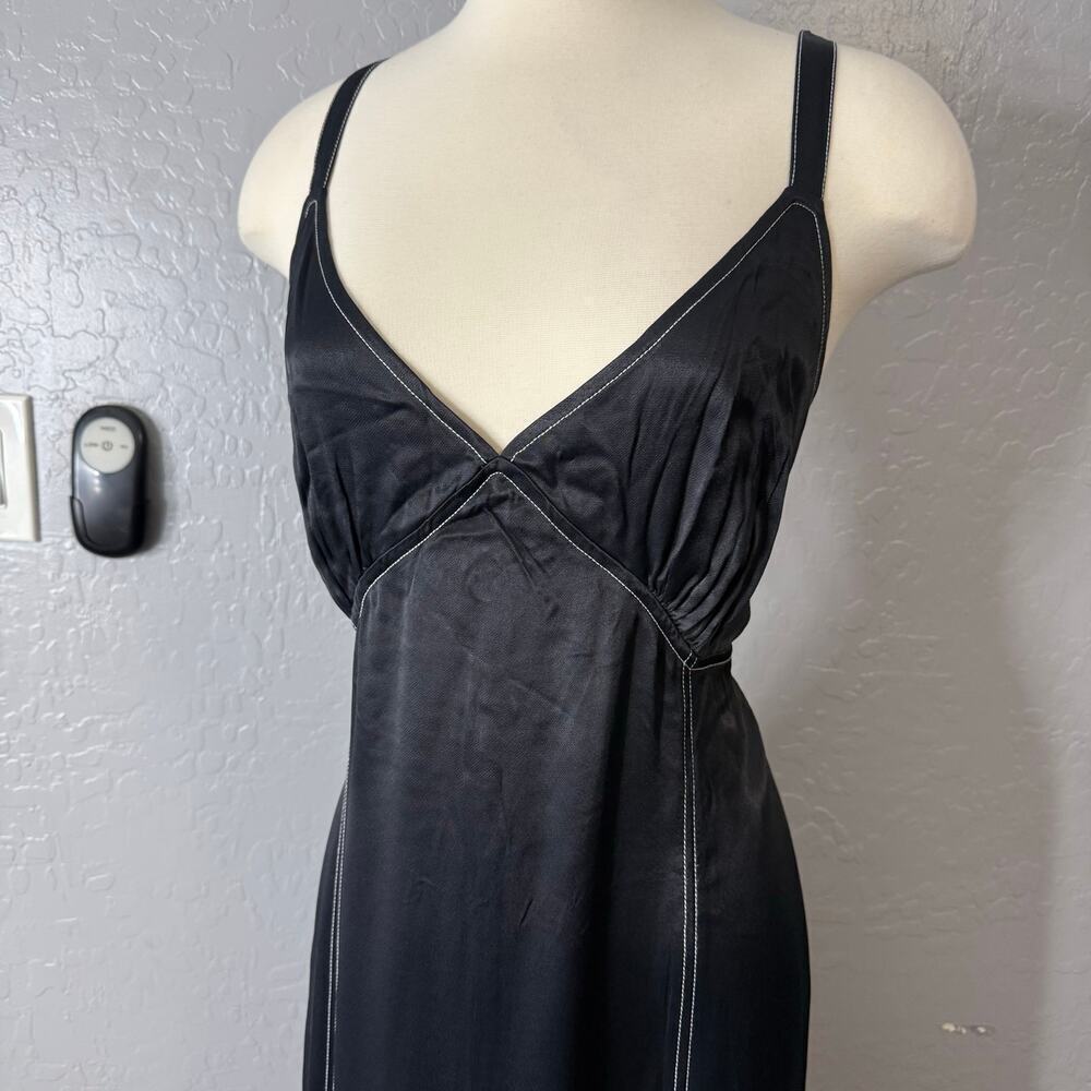 Anthropologie Maeve Sleeveless V-Neck Open-Back Maxi Dress, Black, XL - Picture 2 of 6